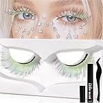 Veleasha Lash Kit Christmas Lashes Gradient Colored False Eyelashes 3D Fake Lashes with Lash Glue and Tweezers for Cosplay Makeup Masquerade Party Festival Handmade Fake Eyelashes (Witch)