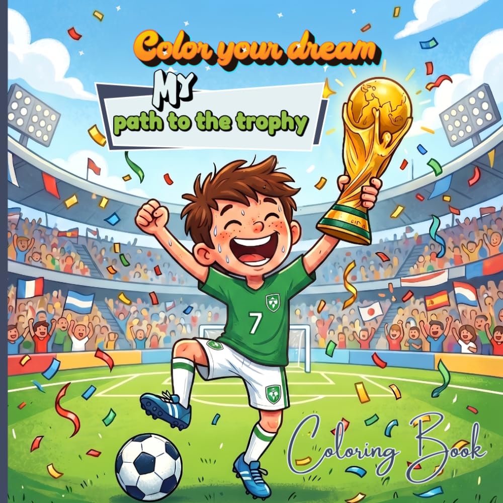 Color your dream : My path to the trophy: Coloring Book for Adults and Kids, Bold and Easy