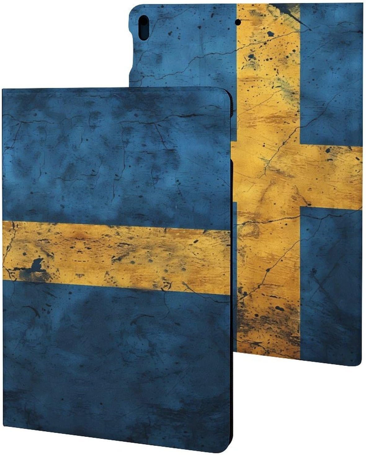 Vintage Sweden Flag Printed Case Trifold Stand Protective Cover Compatible with ipad Pro/ipad Air3(10.5in)
