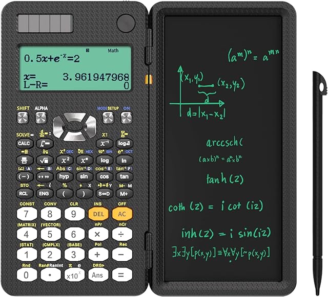 NEWYES Scientific Engineering Calculator with Writing Tablet, 417 Functions, with Solar Battery, Upgrade 991ES, for Students, Teachers, Engineer, with Pen Included