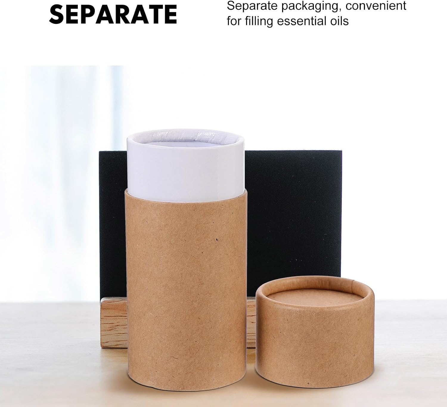 Hemoton 30Pcs Kraft Paper Cylinder Gift Boxes 5.27X6.85X2.28In Cardboard Packaging for Essential Oil Bottles Tea Storage and Craft Supplies