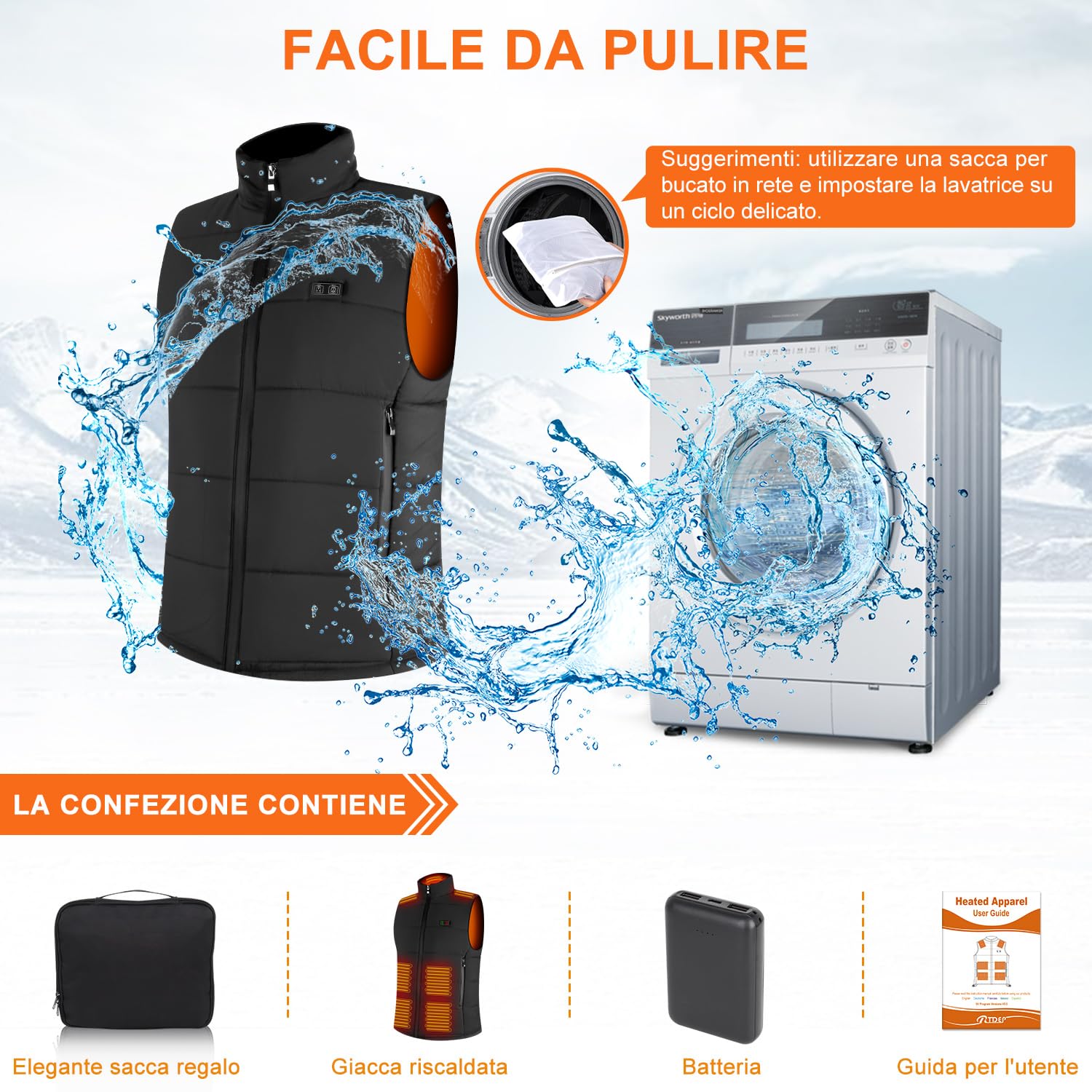 Gilet Riscaldato, Gilet Riscaldato Uomo e Donna con 15 zone, Giubbino Riscaldato con USB 10000mAh Batteria, Giacca Riscaldata lavoro invernale da Esterno Moto Giubbott