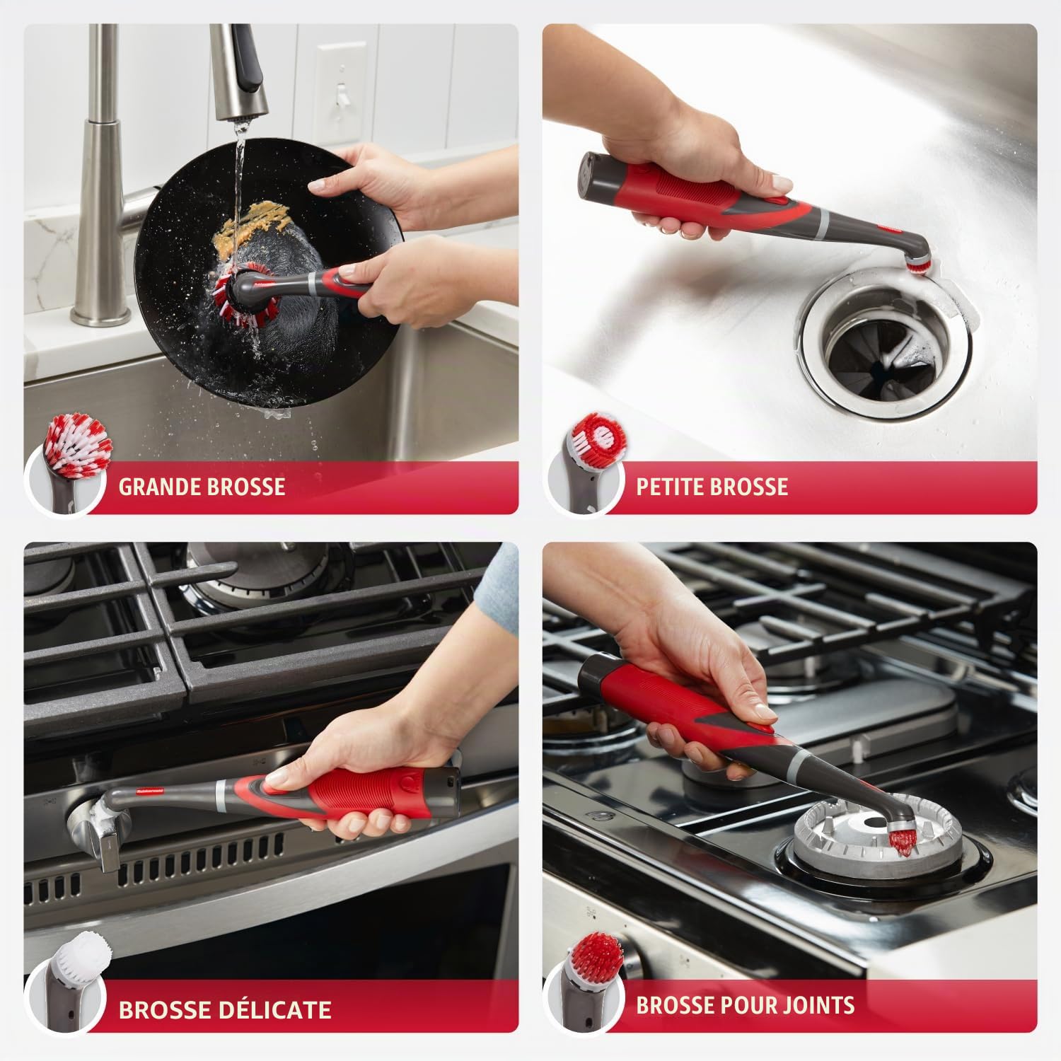 Rubbermaid Kit Complet de Nettoyage pour la Maison, Rouge et Gris, 18 pièces