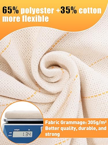 Miniatura 4 de Paño de acolchado grande de 80 x 40 pulgadas con líneas marcadas, tela de aguja de punzón de tela de monje primario para pistola de acolchado de