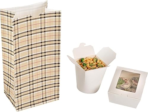 Vista 106 de Restaurantware Bag Tek - Bolsas de almuerzo desechables de 2 libras, 100 bolsas resistentes para llevar, parte inferior plana, ideal para Blanco