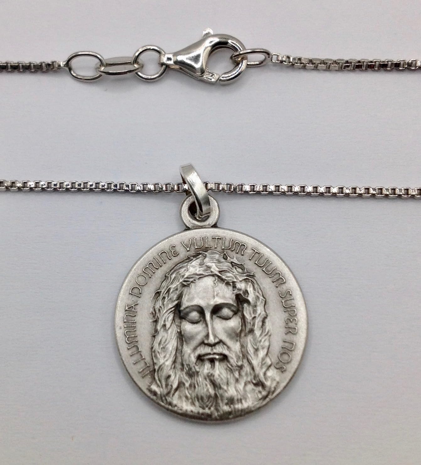 I G J Medaglietta Volto Santo In Argento 925 con Catenina In Argento