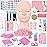 QUKLOGEN Lash Extension Kit Eyelash Practice for Beginners Professional Set with Mannequin Head Removable Eyelids USB Fan Spraye Individual False Lash Eyelash Strips Shampoo Brush Supplies