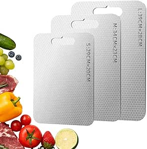 3 PCS Titan Schneidebrett Spülmaschinenfest, Multifunktional Edelstahl Schneidebrett, Beidseitige Titanium Cutting Board, Lebensmittelecht, Antibakteriell & BPA Frei 3 PCS Titan Schneidebrett Spülmaschinenfest, Multifunktional Edelstahl Schneidebrett, Beidseitige Titanium Cutting Board, Lebensmittelecht, Antibakteriell & BPA Frei