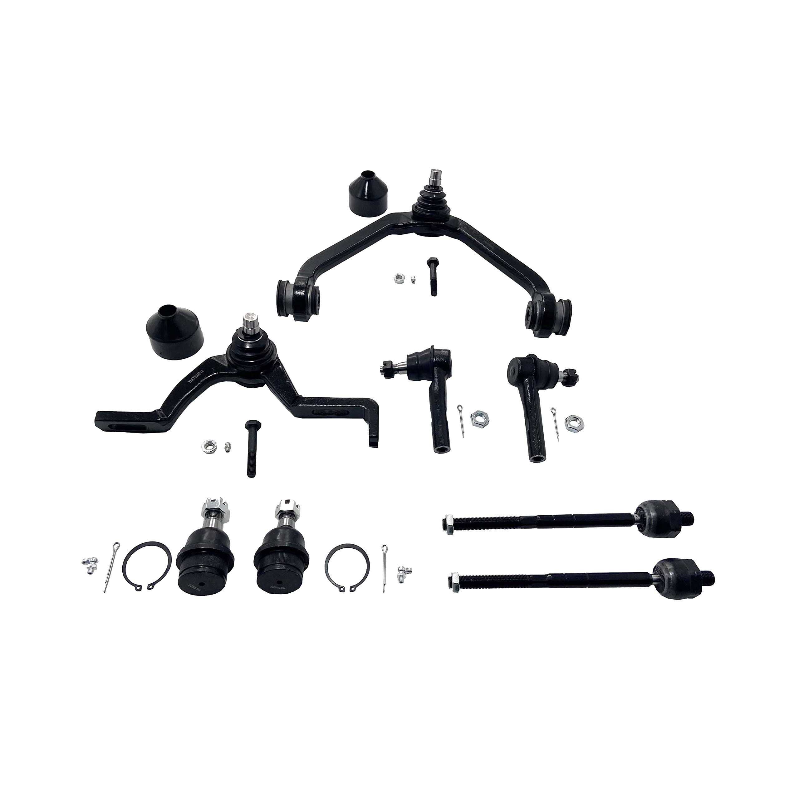 TOTLLE Front Upper Control Arm Ball Joint Suspension Kit With Tie Rod Axial Rod Chassis Part Replacement For Ford Explorer Ranger Mazda B2500 B3000 B4000 Mercury Mountaineer K8708T K8710T 8pcs