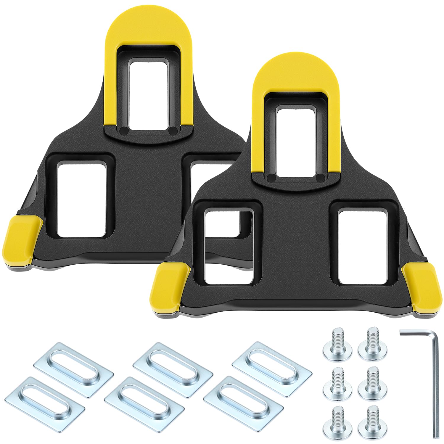 QWORK Knagi na pedały, zestaw spinek rowerowych, kompatybilny z systemami Shimano SPD SH11 SH12 SH10 SH51, do rowerów szosowych, kolarstwa halowego, MTB