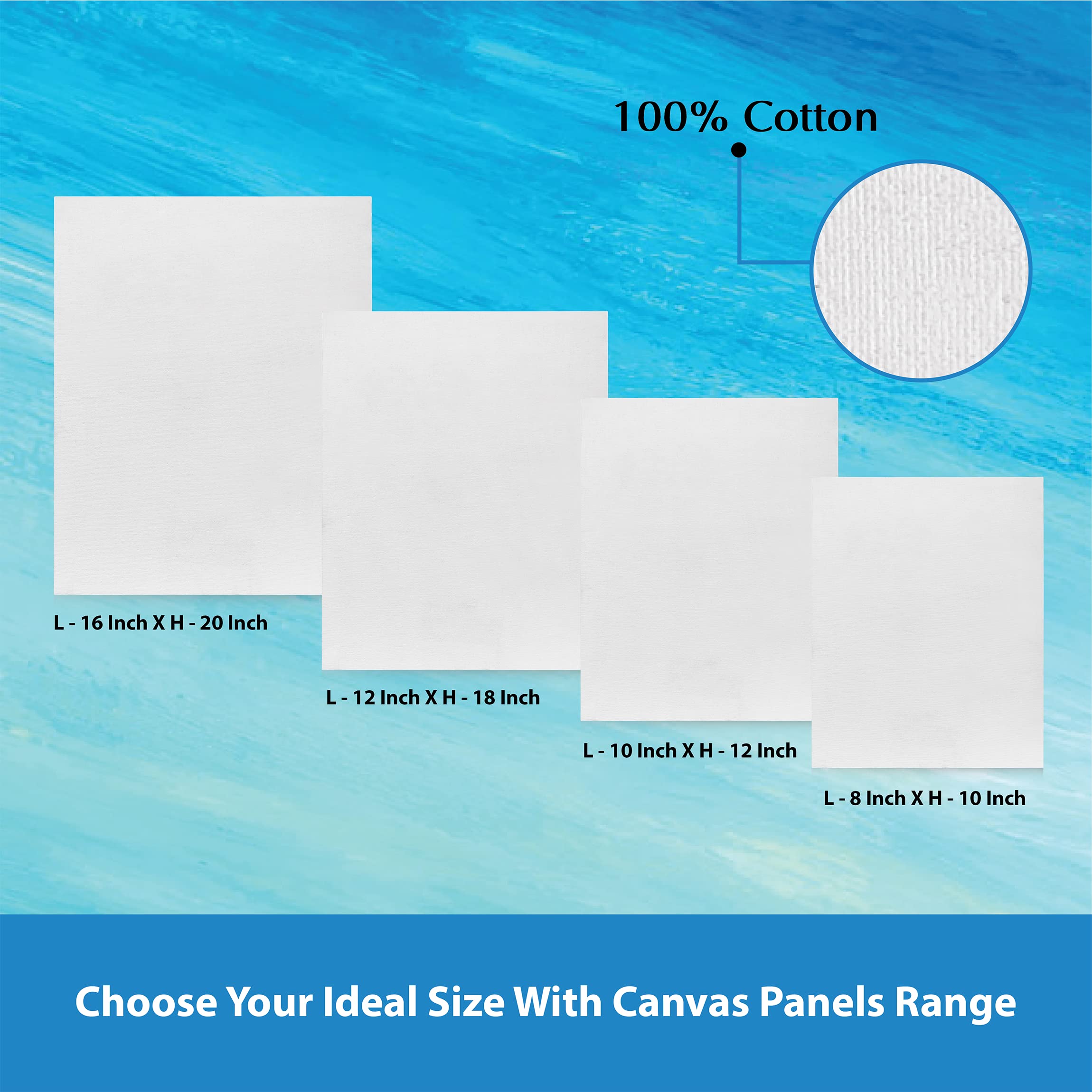 Eduway® Leinwand zum Malen, 30 x 45 cm, Premium-Qualität, 200 ml, vorgrundierte Baumwoll-Leinwand für Künstler und Anfänger, ideal für Acryl, Öl, Gouache, Pastellfarben, 6 Stück (30 x 45 cm)