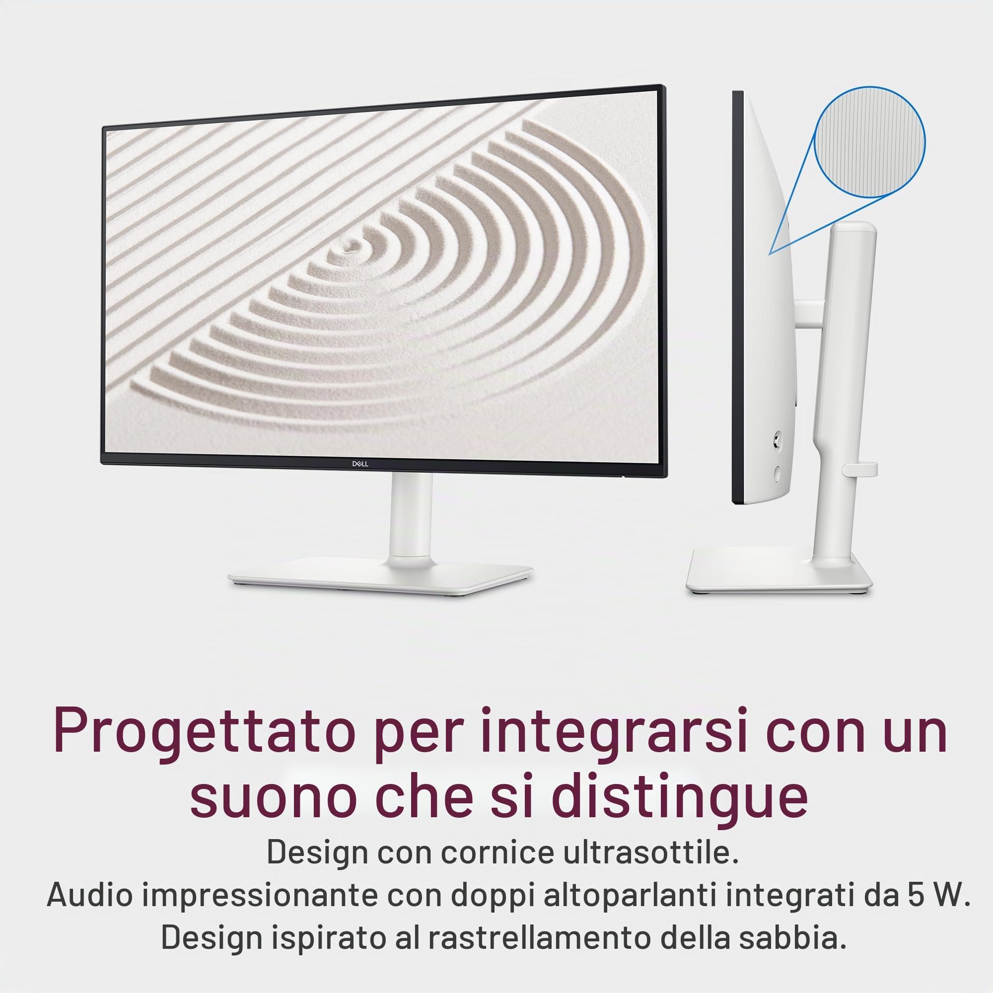 Dell Monitor S2425HS - 23,8 pollici FHD (1920 x 1080), 100 Hz, 1500:1, TÜV Rheinland Eye Comfort 4 stelle, altoparlanti integrati 2 x 5 W