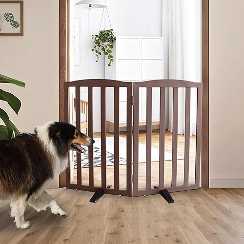 Miniatura 19 de Puerta para Perros Independiente para Interiores, Puerta para Perros Plegable, Puertas para Perros para Entradas, Escaleras o Pasillos, Puerta