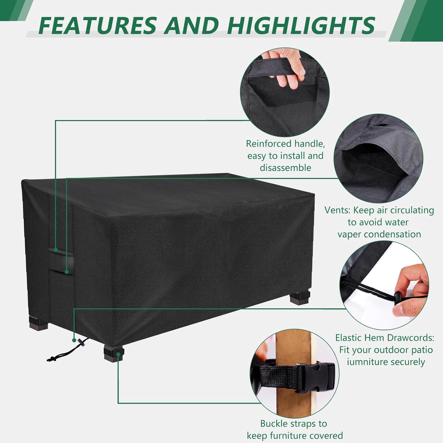 Patio sofa Covers,600D Heavy Duty and Waterproof Outdoor Garden Patio Furniture Covers Fits Up to 79W x 37D x 35H inches
