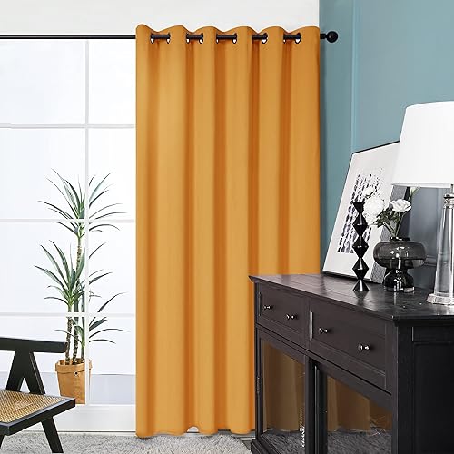 Miniatura 177 de Deconovo Darken - Cortina opaca con aislamiento térmico y ojales para sala de estar, 42 x 63 pulgadas, color blanco puro Negro,Beige claro,Azul