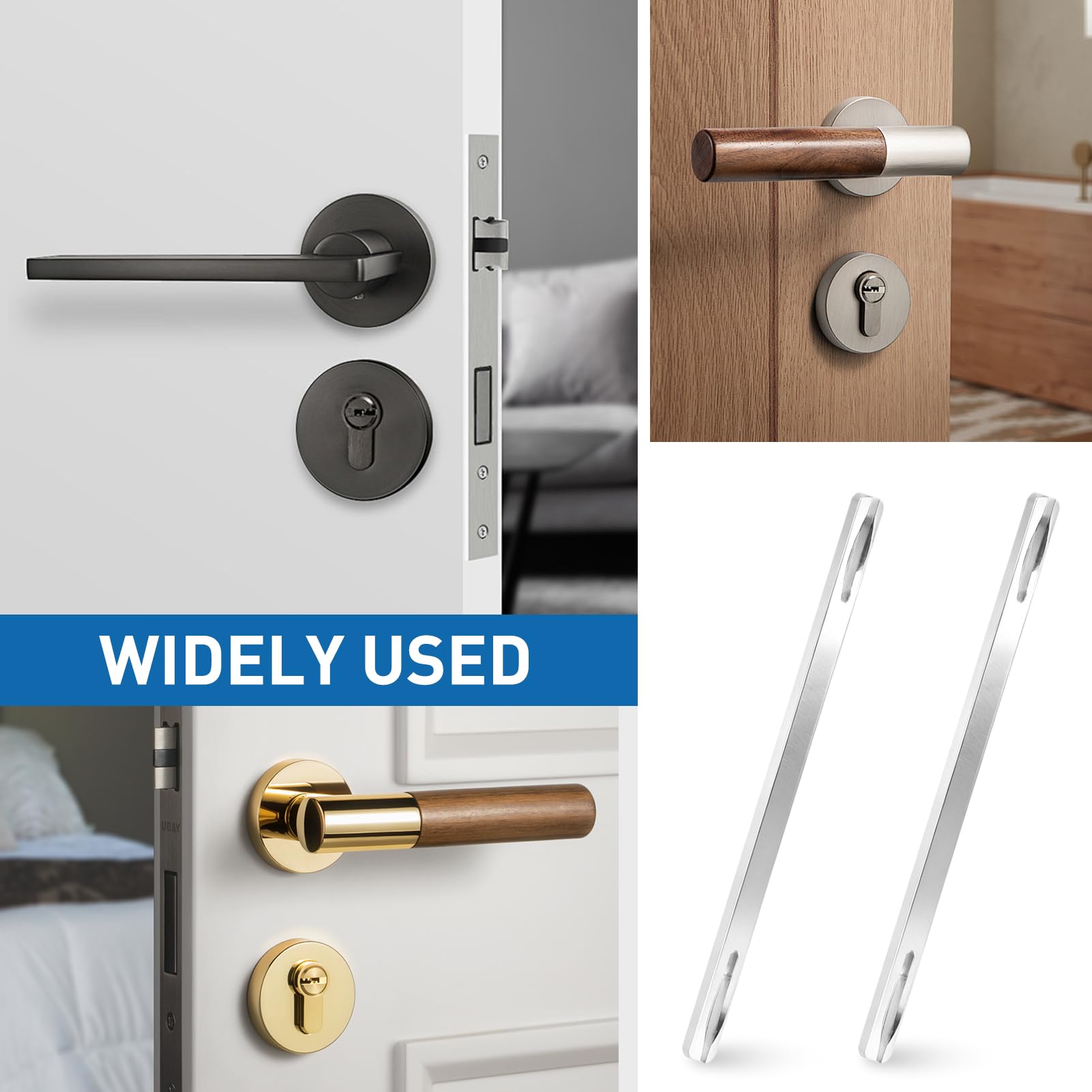 Tige De Poignée De Porte Carrée 8mm X 160mm, Lot De 2 Pênes Dormants De Remplacement En Acier Galvanisé, Tige De Fixation Solide Pour Poignée De Porte, Axe Universel Pour Serrure
