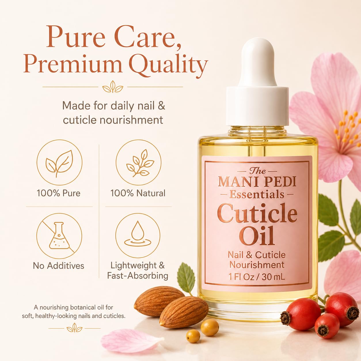 TMPE Nourishing Cuticle Oil with Jojoba, Rosehip & Almond oils. Complete Nail & Cuticle Care for Strong Nails & Soft Cuticles - 30ml 1