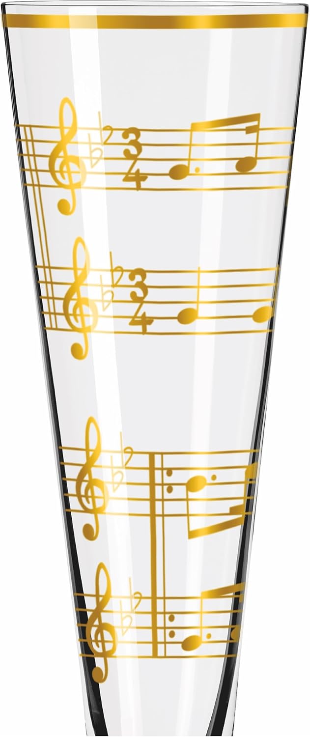 RITZENHOFF 6031006 Champagne Glass 200 ml - Goldnacht Duett Best of 2022 Series, Pack of 2 with Real Gold - Made in Germany