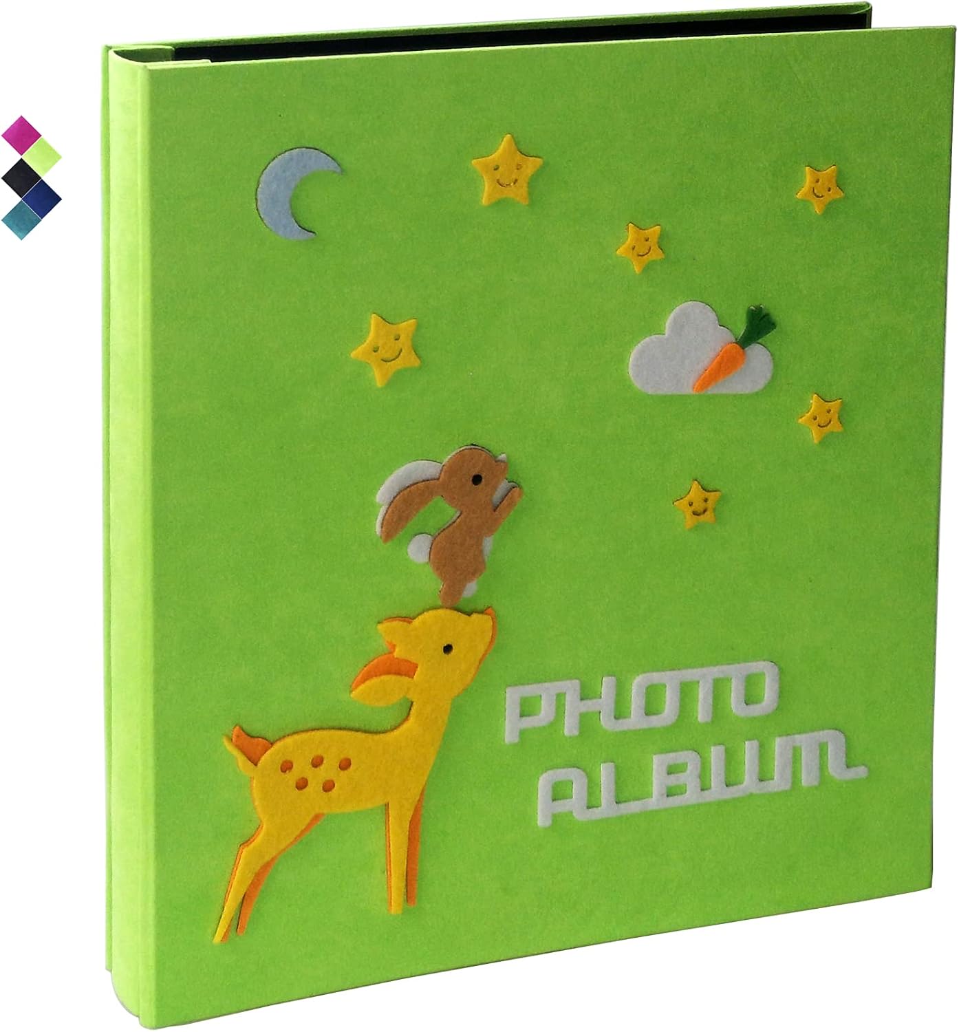 FondReco Baby Photo Album 4x6 600 Photos, 4x6 Photo Albums, Fabric Cover Photo Albums 4x6, Large Capacity Picture Albums, Family Photo Album Black Pages, Large Cute Photo Album (Deer and Rabbit) : Home & Kitchen