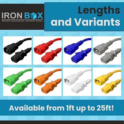 Miniatura 4 de Cable de alimentación C14 a C13, azul, 15A, 250V, 143 SJT, 2 pies