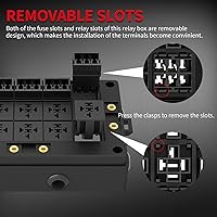 Vista 6 de DAIERTEK Caja de relé de fusibles de 12 V, automotriz, 10 ranuras, soporte de relé de 15 ranuras, soporte de fusibles ATC/ATO, bloque universal