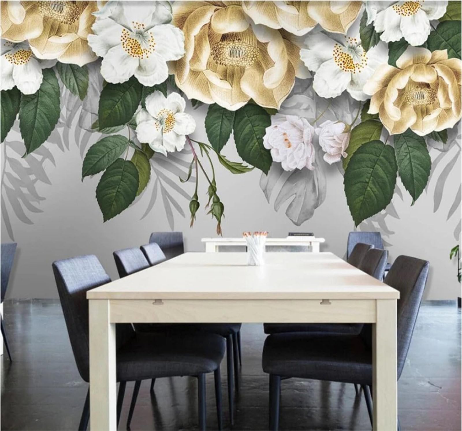 Minimalist Three Dimensional Beautiful Colourful Flowers 3D Wallpaper Easy Install Feature Office Living Room Sofa Bedroom TV Background Wall Decoration-250cm×170cm