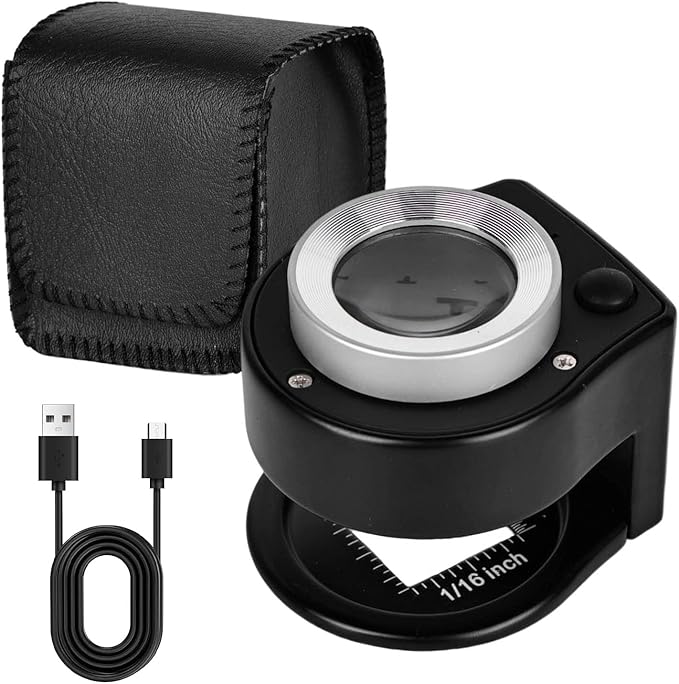 Rechargeable Loupe Magnifier, 60x Loupe Magnifier with 6