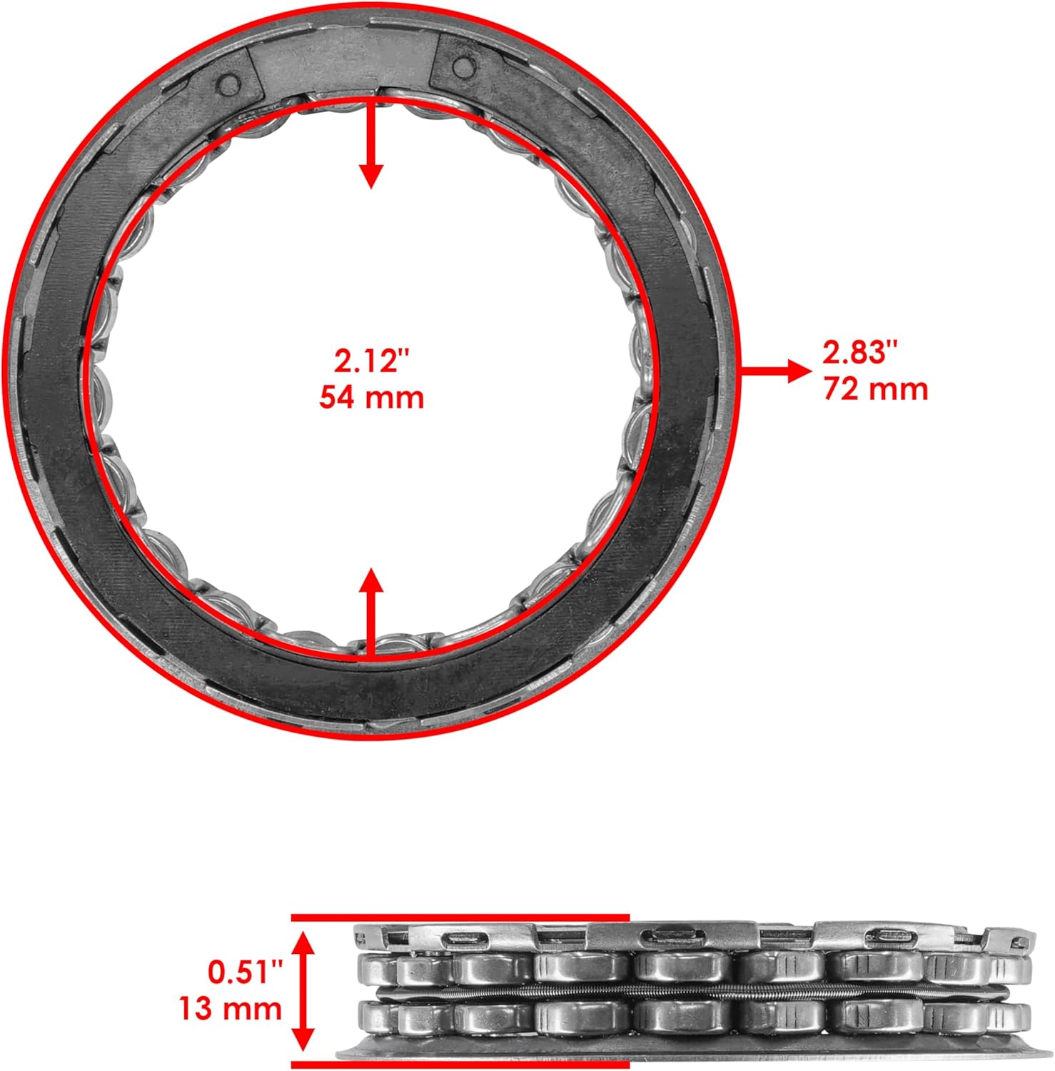 Caltric Starter Clutch One Way Bearing Sprag Compatible with Kawasaki VN800 Vulcan 800 1995-2005