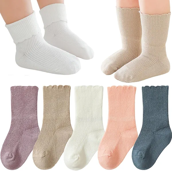 Adeimoo Baby Girls Knee-High Socks Toddler Keep Warm Cotton Sock Uniform Stockings for Infant Kids