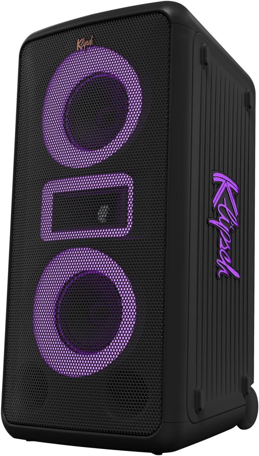 Klipsch Vegas Music City Party Speaker - Five Light Show Settings, 8 Hour Battery Life, IPX4 Rated, Pole mountable and mic Included! - Image 2
