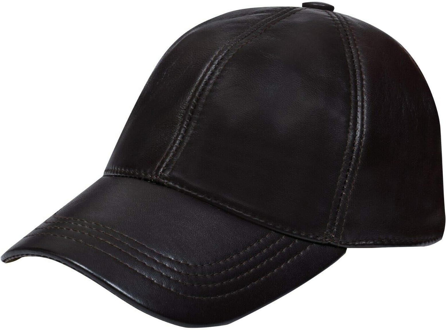 – Men's and Women's Real Nappa Leather Adjustable Golf Snapback Plain Baseball Cap