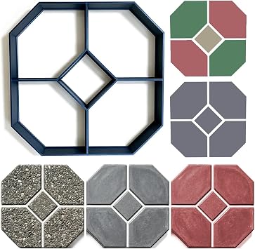 Path Maker Mold, 15.7" Reusable Concrete Molds for Paving, Geometric Octagon Stepping Stone Maker for DIY Garden Walkway, Heavy Duty Cement Pavement Form for Patio, Yard and Lawn Landscape
