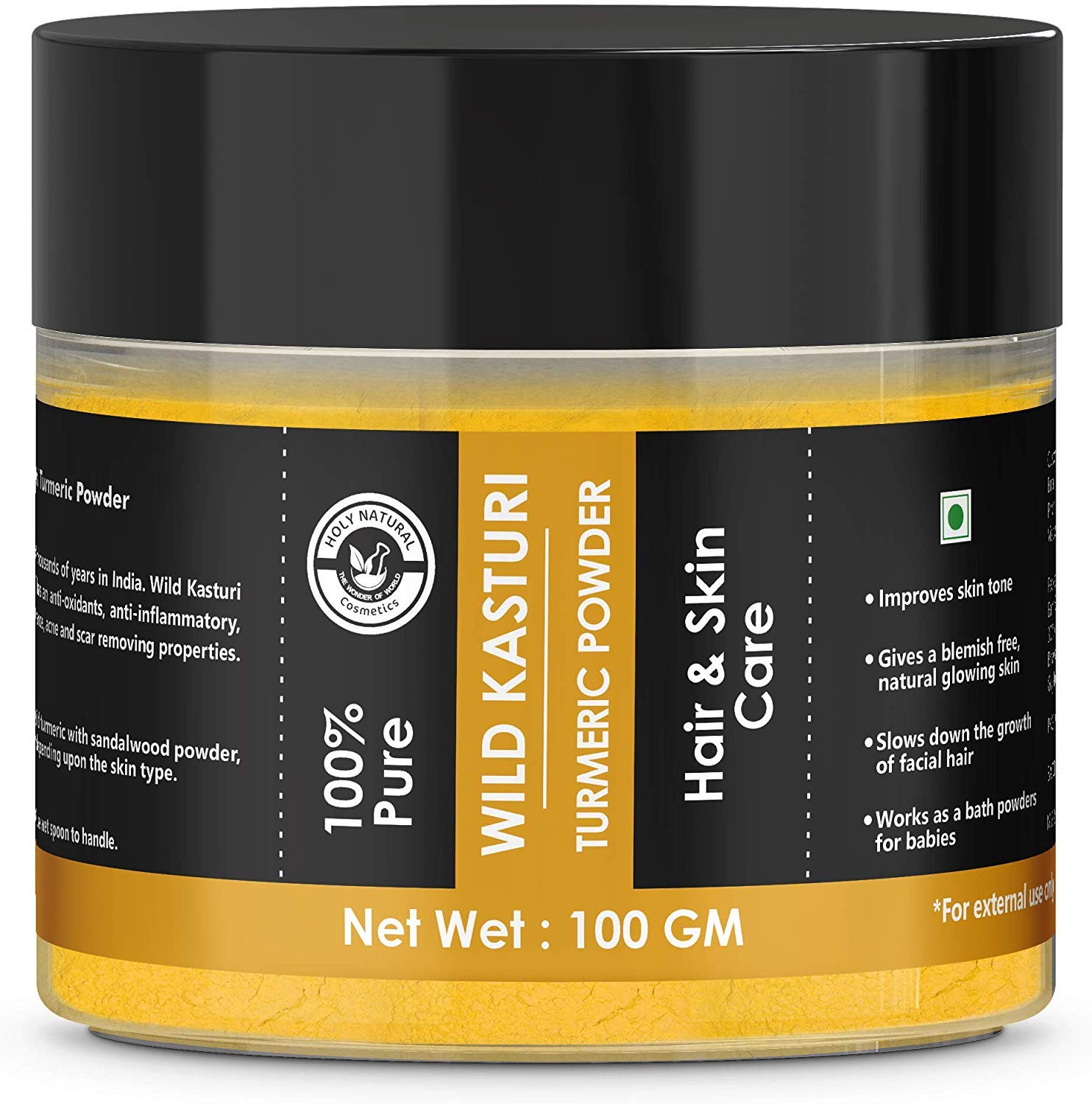 100% Pure wild kasturi turmeric powder for Skin & Face 100 GM by Holy Natural