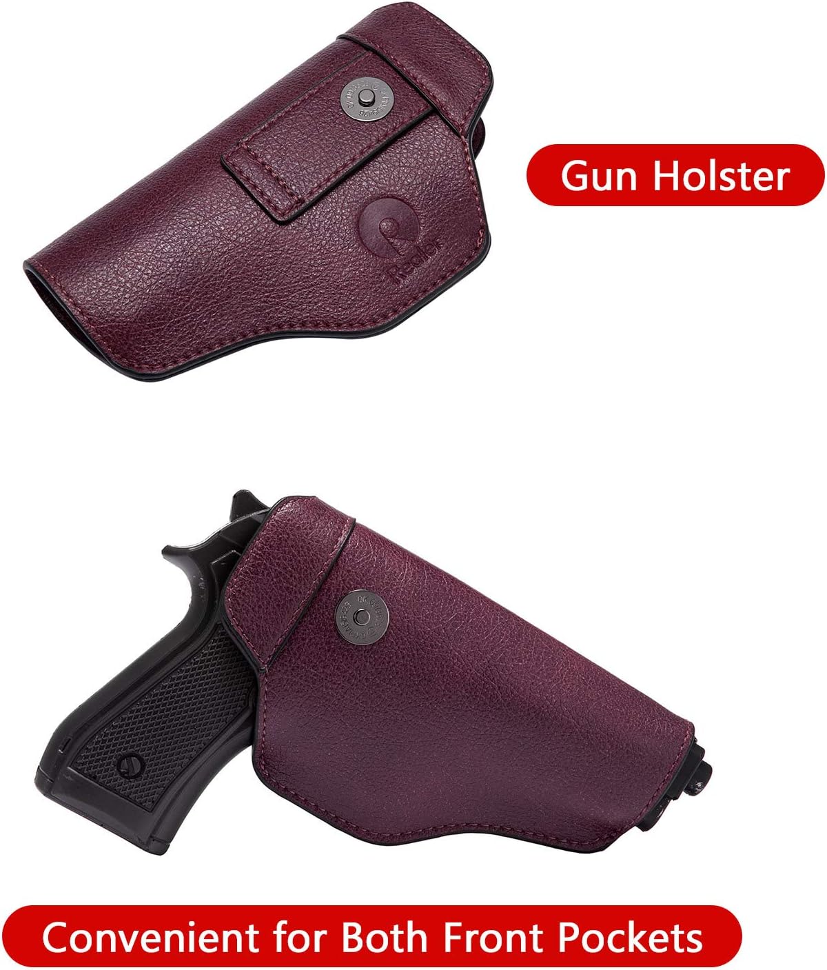 Concealed Carry Hobo Purse for Women Faux Leather Crossbody Shoulder Bags Large Tote Bag with Detachable Holster - Image 6