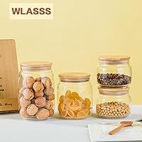 Vista 3 de Tarros de vidrio para almacenamiento de alimentos con tapas, (40.5 onzas, 29 onzas, 17 onzas), 7 paquetes de recipientes de almacenamiento de vidrio