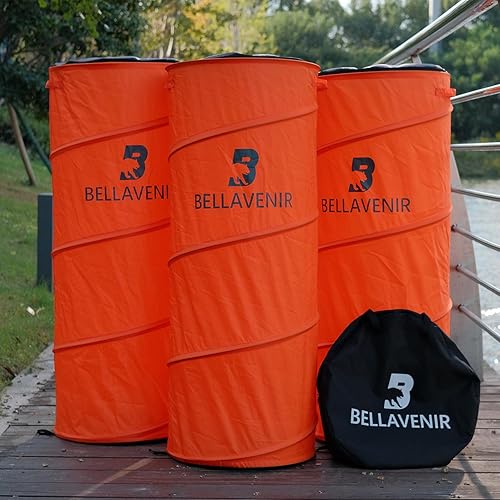 BELLAVENIR Outdoor Pop-up Defenders Football Basketball Soccer 3-Pack Dummies Portable Training Equipment Upgraded Spring Coil