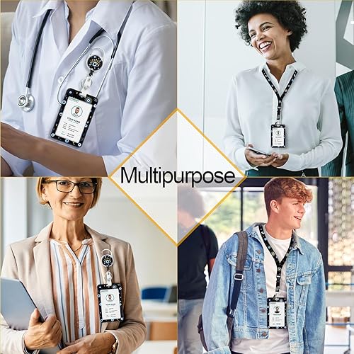 Miniatura 10 de Soporte para tarjetas de identificación de hongos con cordón, cordones para profesores para insignias de identificación, carretes de insignias