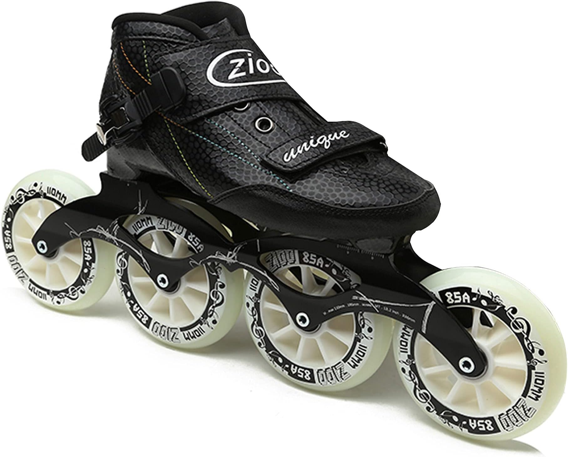 Inline Speed Skates Adult for Women and Mens, Professional Fitness Skating Roller Skates, High Performance Racing Skates, Unisex Black