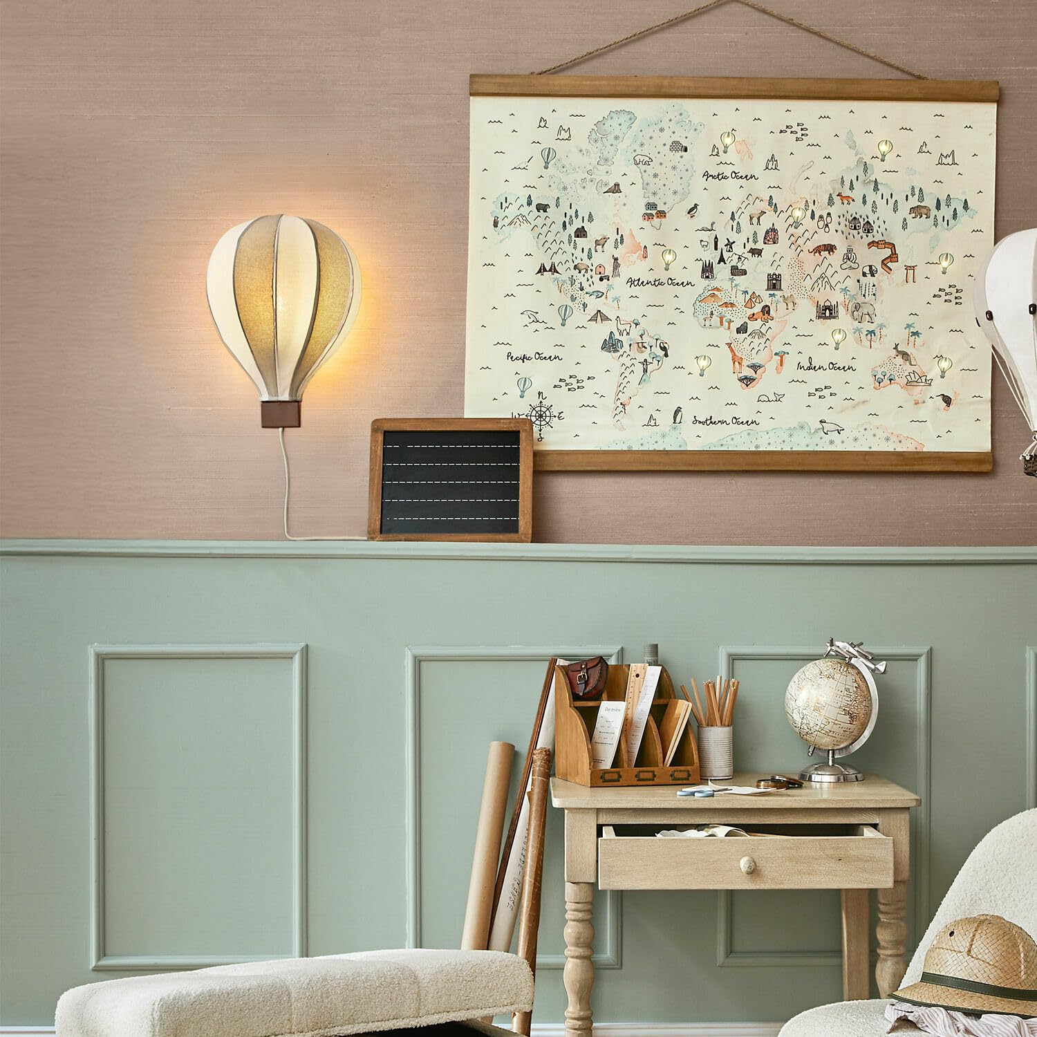 Loberon Tafel Kanza, für Kreatives Malen & Schreiben, zum Aufhängen oder Hinlegen, Kinderzimmer-Accessoire, Kiefernholz, braun/schwarz
