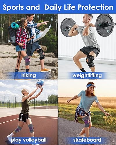 Miniatura 5 de ABYON Rodillera para mujer, talla grande, desgarro de menisco, ligamento cruzado anterior, artritis, soporte de rodilla con estabilizadores