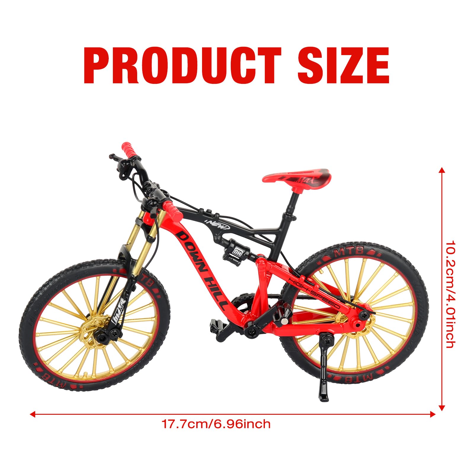 Mini Bicicletta Giocattolo 1:10, Bicicletta da Dito, Modello di Bici da Ditoornamento Modello Regalo per Bambini per l'insegnamento Casa Ufficio Club(Rosso)