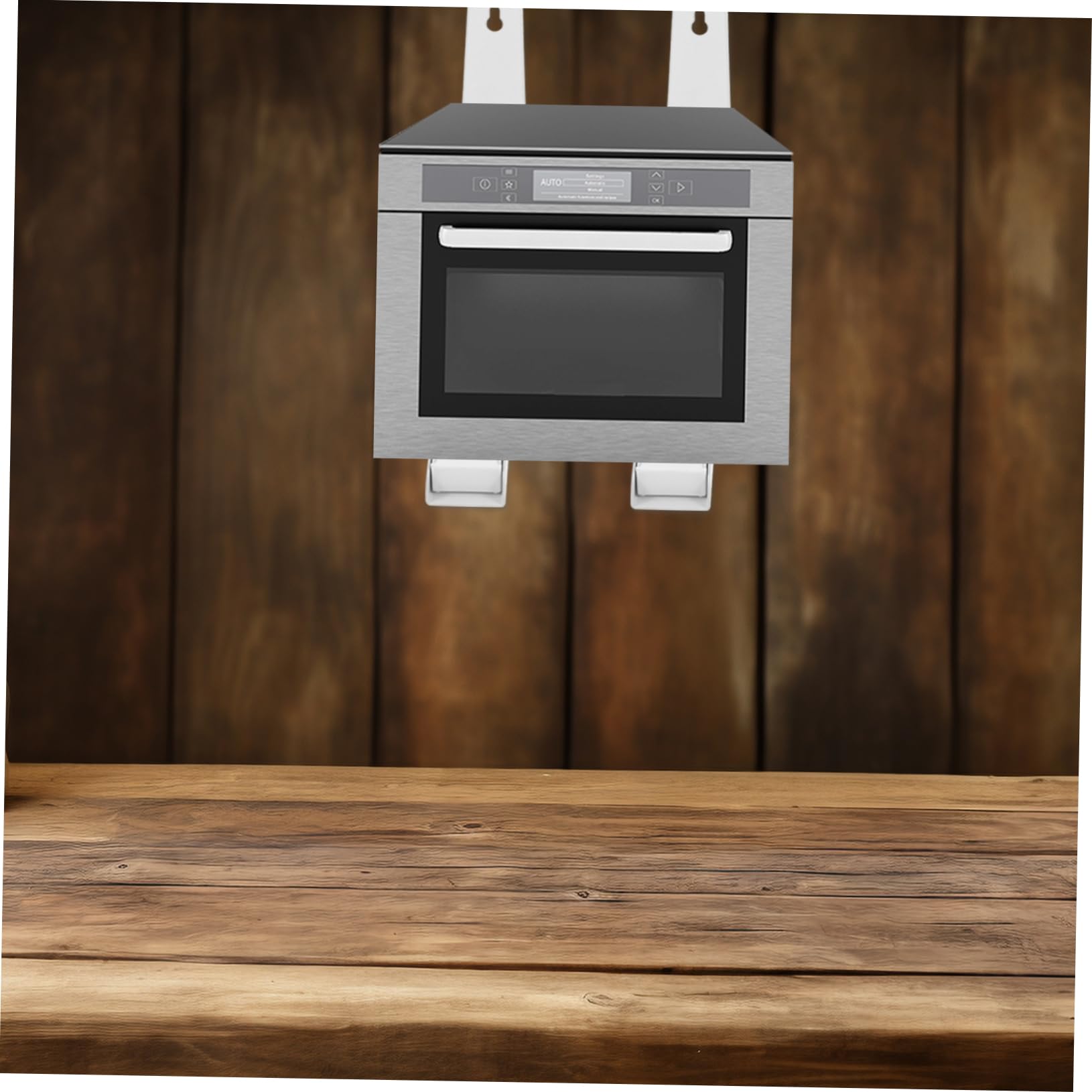 Étagère Murale Pliable pour Micro-ondes 2 Pièces en Acier Inoxydable