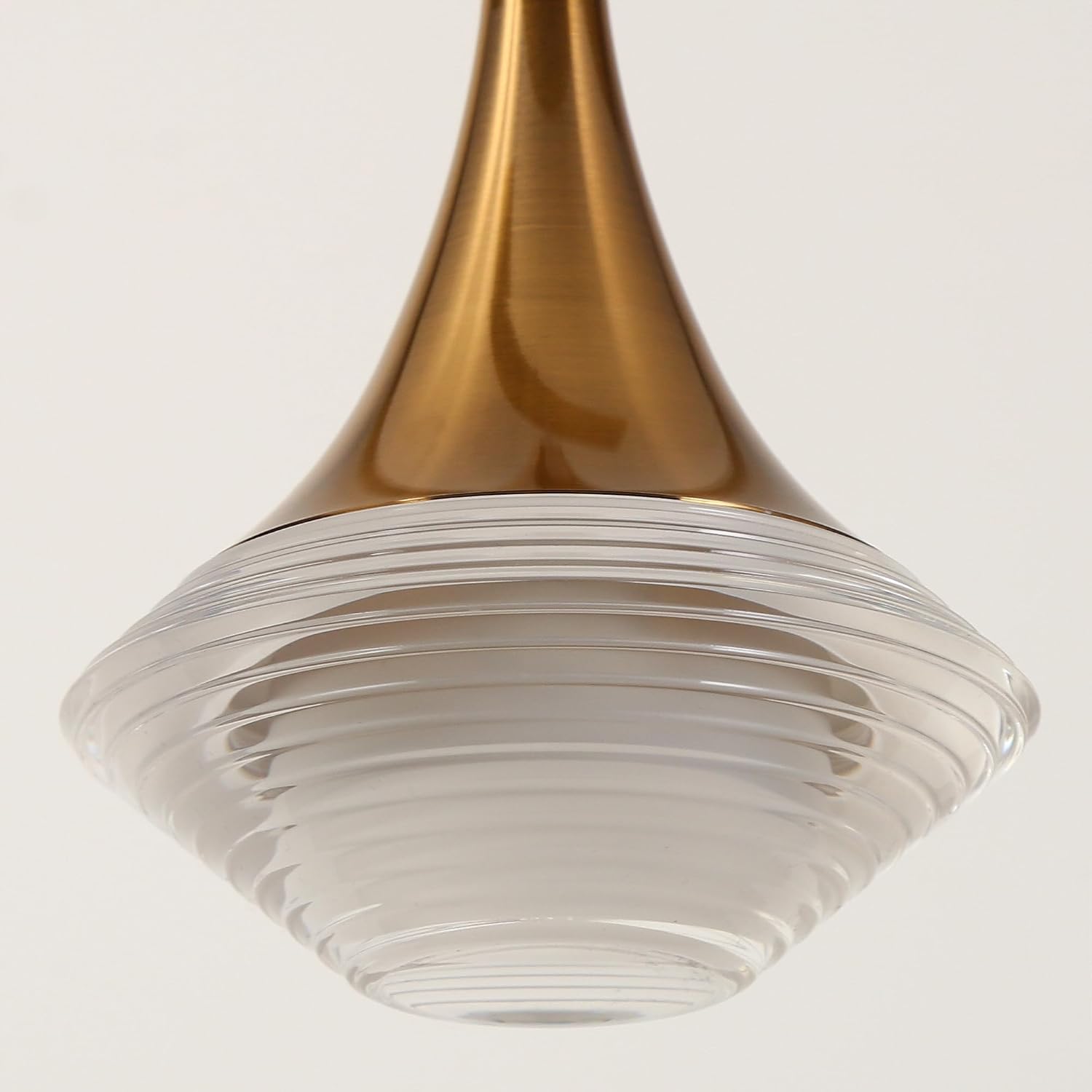 KSANA Gold LED Crystal Chandeliers for Dining Room, 30.3'' Plating Brass Dining Room Chandelier Over Table, 3000K, 5-Light Modern Glam Large Kitchen Island Lighting with Clear Acrylic Shade