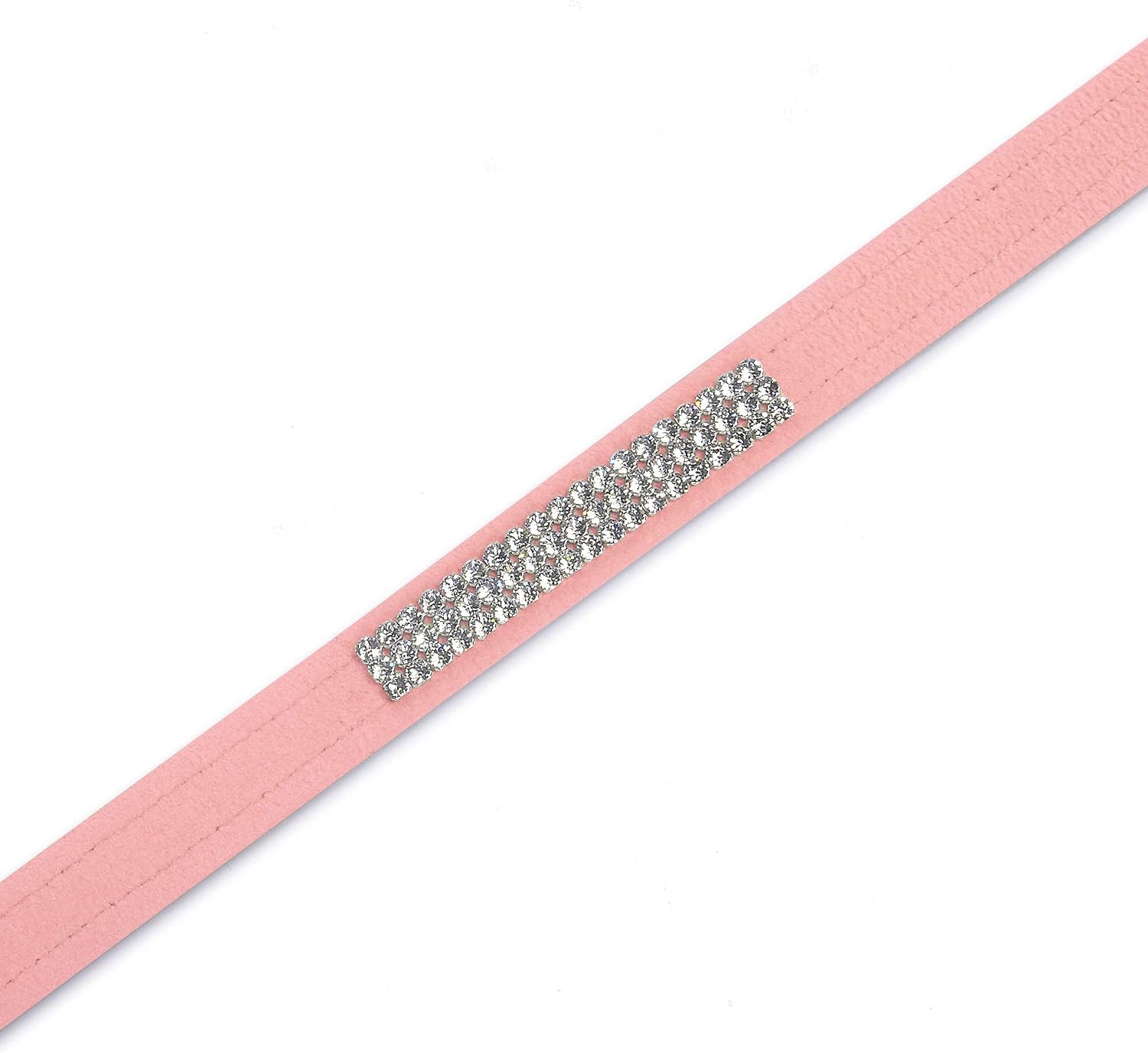 Susan Lanci Designs Premium Ultrasuede 3 Row Giltmore Pet Leash, Puppy Pink, 6 FT