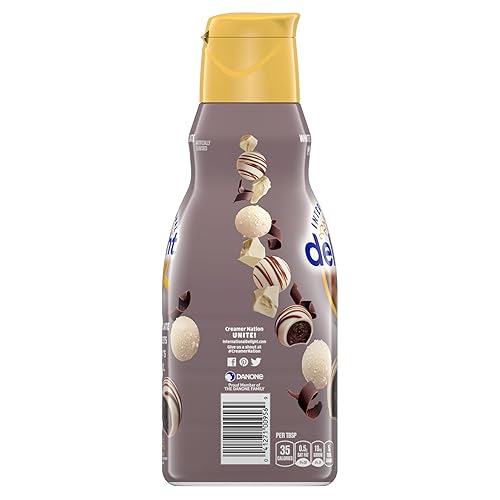 Vista 23 de International Delight Crema de café, caramelo macchiato, crema saborizada refrigerada, botella de 32 onzas líquidas
