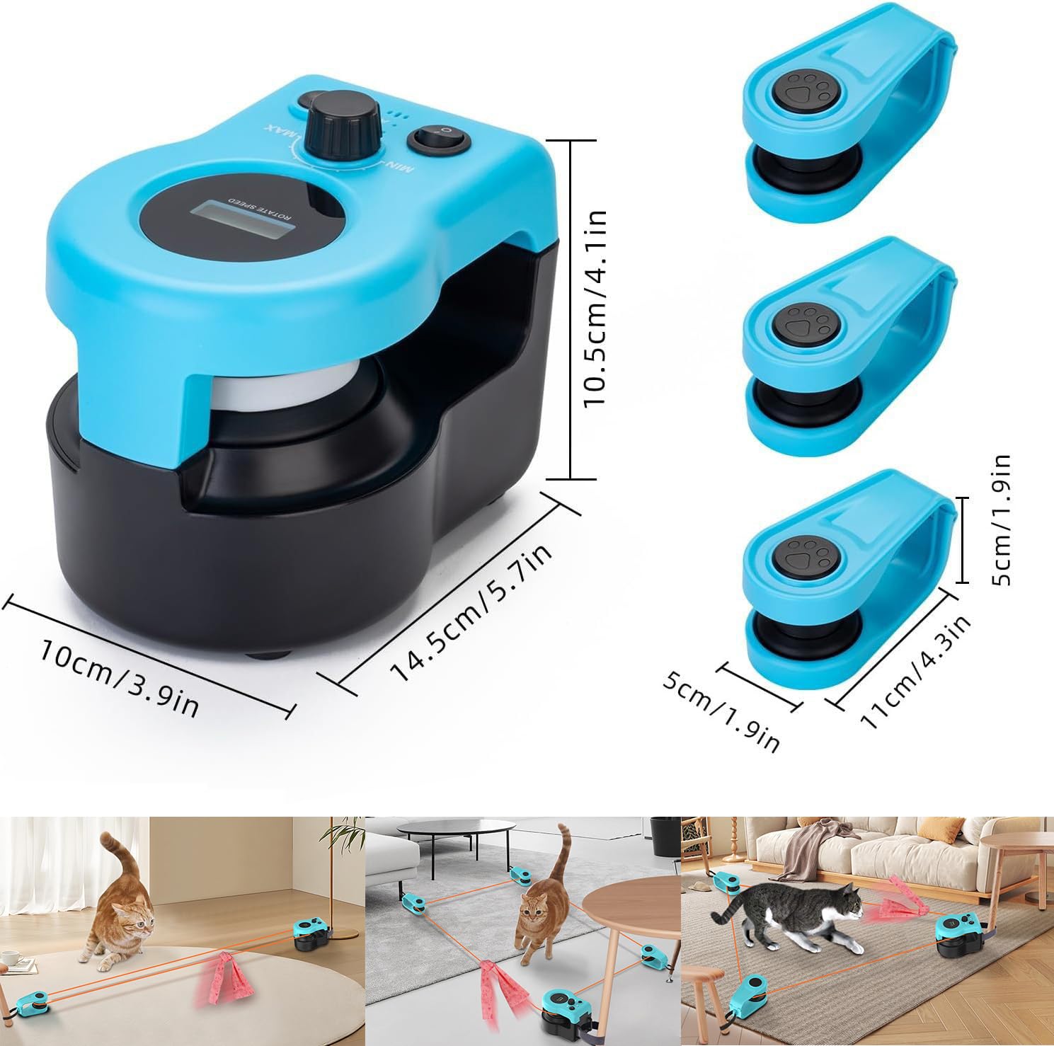 Catnamic，catnamic Toy，katzenspielzeug Fangen，automatisches Katzenspielzeug，Auto- Und Manuellen Modi,einstellbare Geschwindigkeit,USB Wiederaufladbarer-a