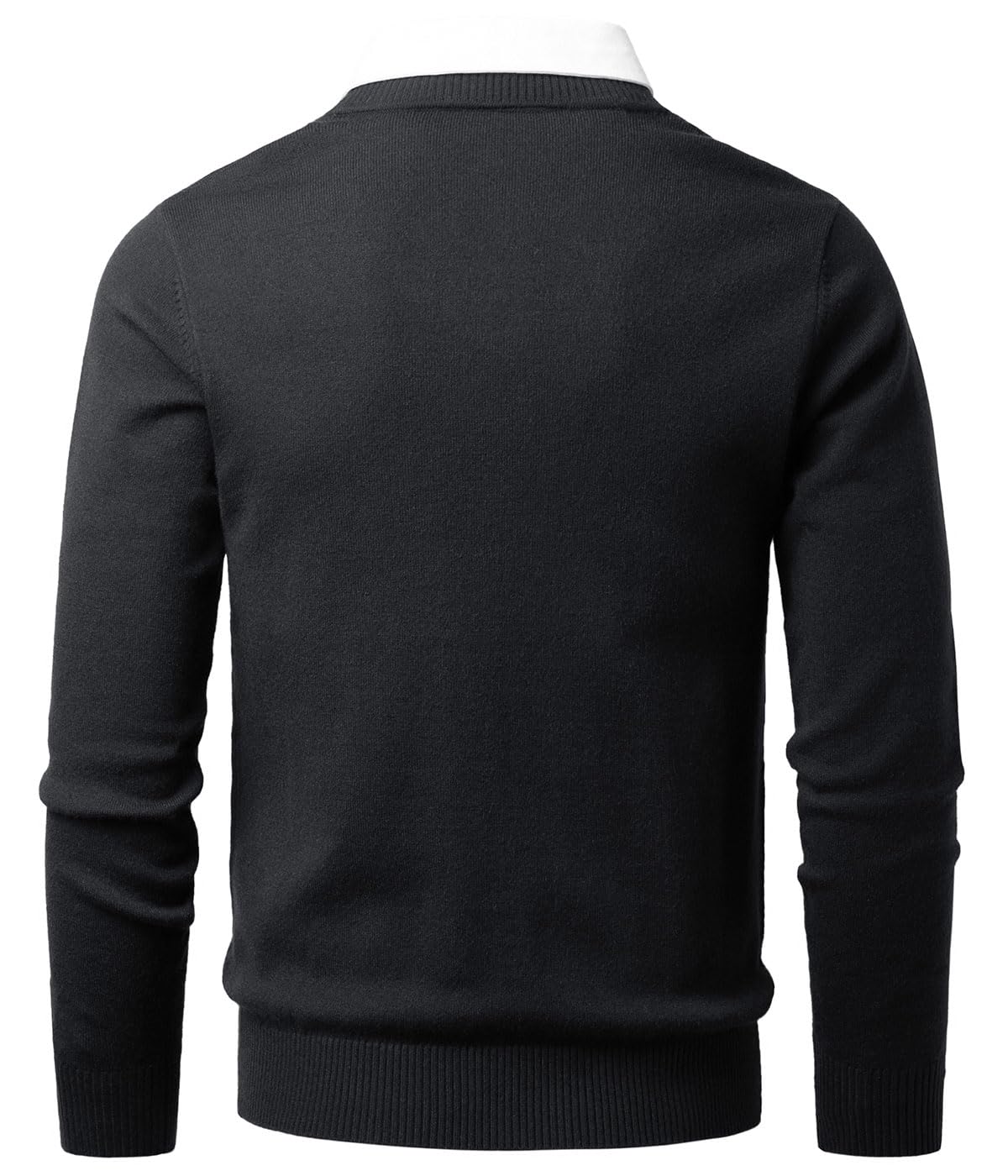 Maglione Uomo Collo a V Felpa a Maglia a Maniche Lunghe in Maglioncino con Collo Camicia Basic Lavorato Pullover Sweatshirt
