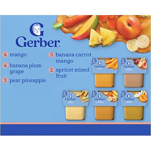 Gerber 2nd Foods Natural for Baby Tropical Adventure Baby Food, Variety Pack, 4 oz Tubs (32 Pack)