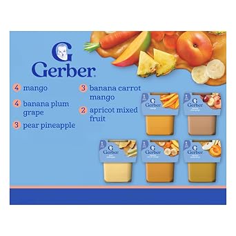 Gerber 2nd Foods Natural for Baby Tropical Adventure Baby Food, Variety Pack, 4 oz Tubs 32 Pack