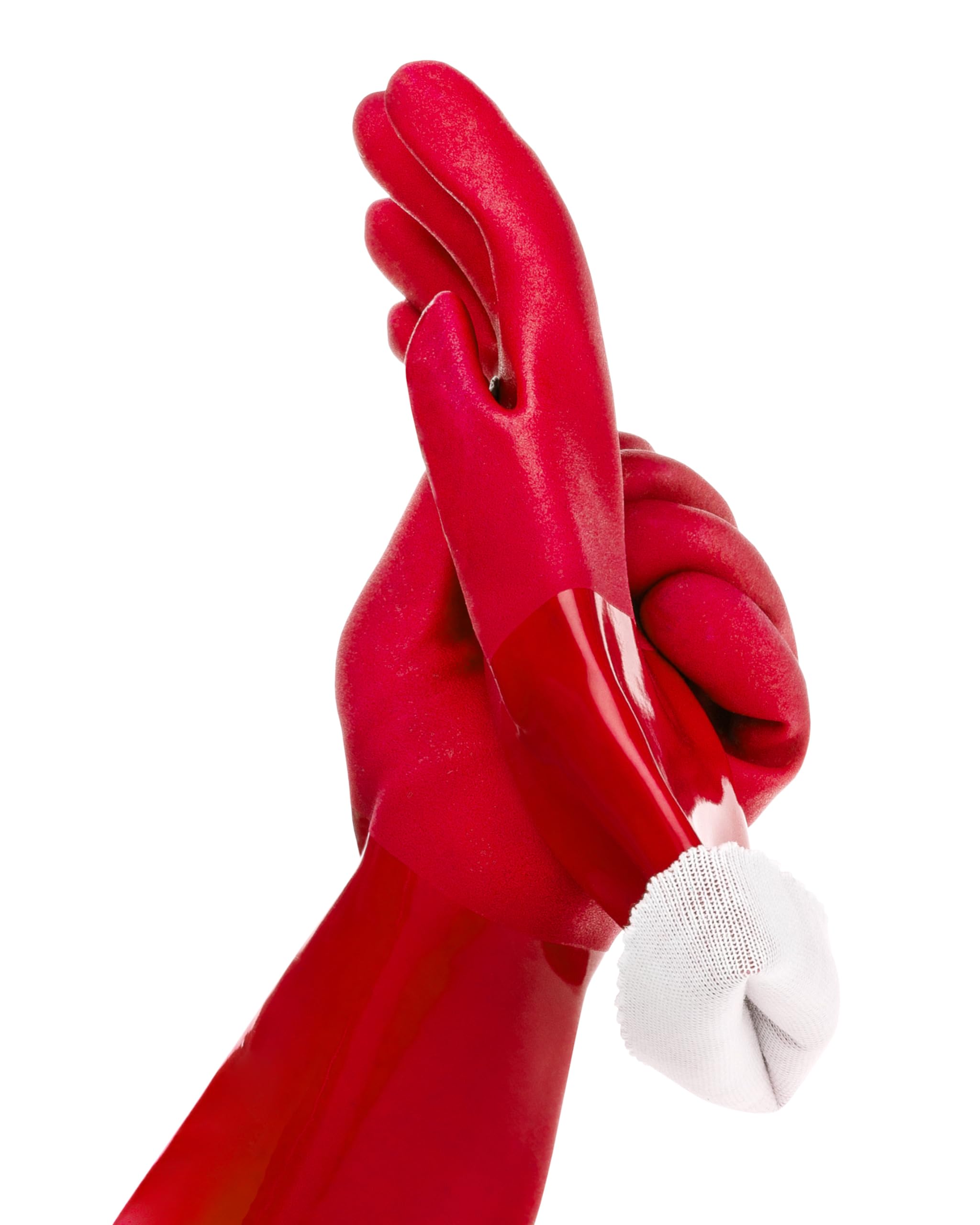 kitchen-star Ultimate Rubber Household PVC Gloves with Comfortable Cotton Lining, Anti-Slip surface, Kitchen Dishwashing, Extra Thickness, Kitchen Cleaning, Working, Painting, Pet Care (Small, Red)